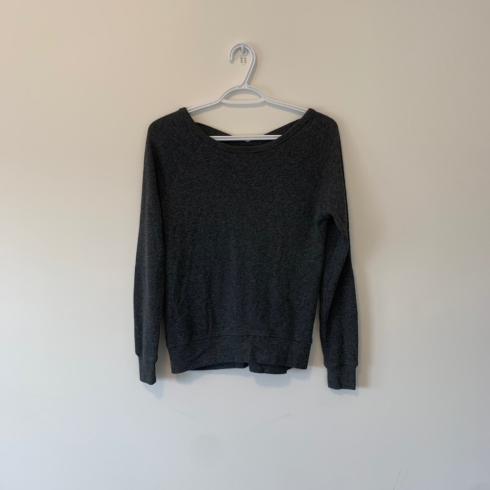 Grey Sweater with Strappy Back Detail